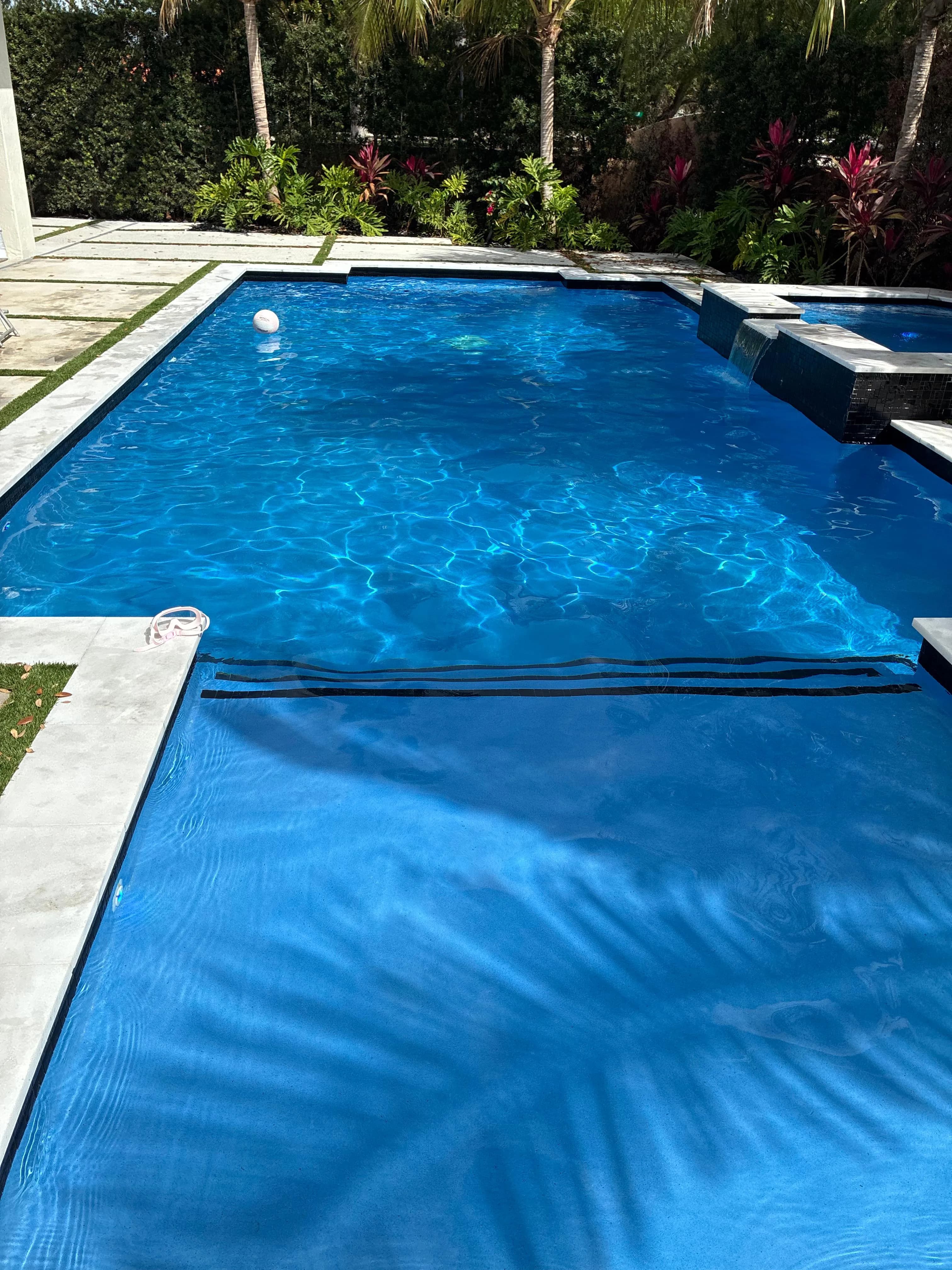 Rectangular Pool with Tropical Landscaping