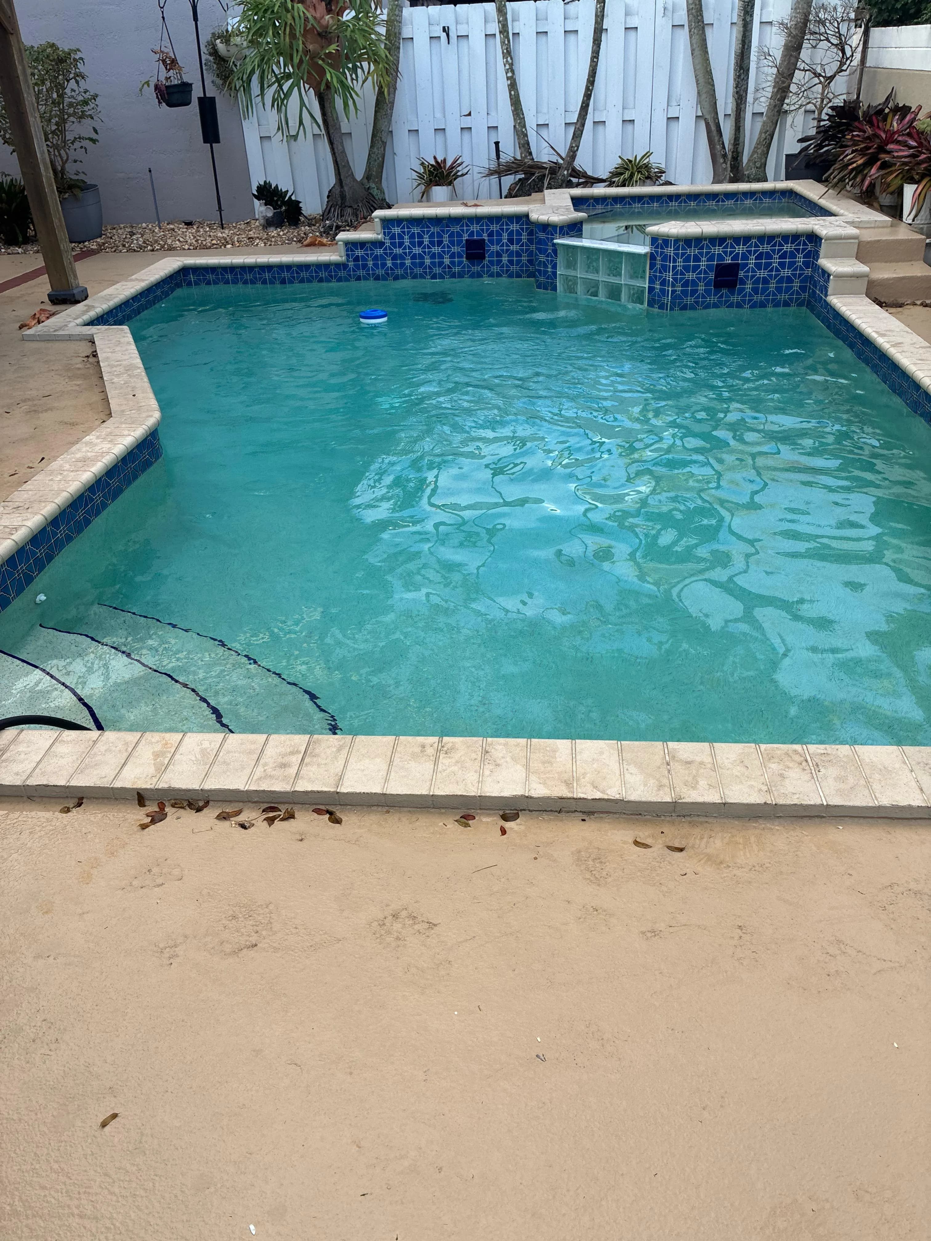 Residential Pool with Spa — Blue Tile